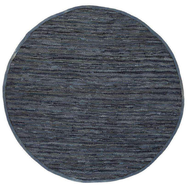 Nordic Modern Grey Leather Round Rug, [cheapest rugs online], [au rugs], [rugs australia]