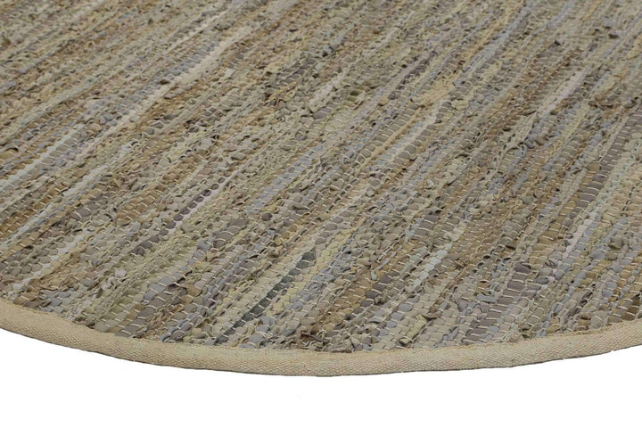 Nordic Modern Sage Leather Round Rug, [cheapest rugs online], [au rugs], [rugs australia]