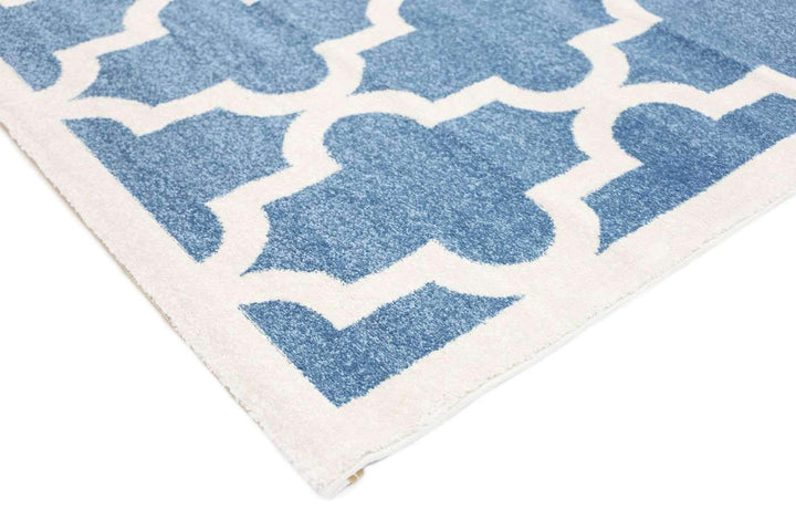 Paddington Blue and White Lattice Pattern Kids Rug, [cheapest rugs online], [au rugs], [rugs australia]