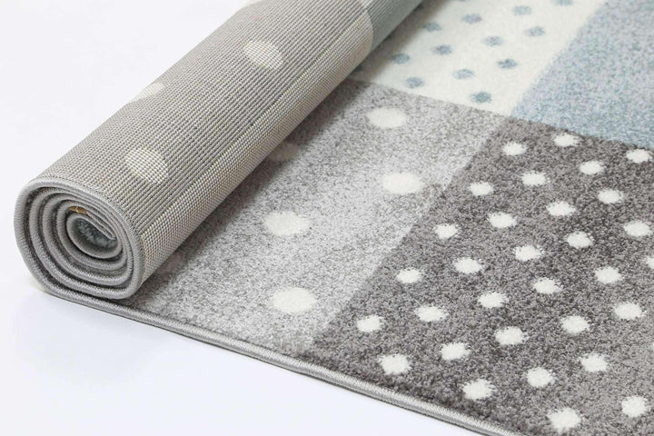 Poppins Blue Grey Stars & Hearts Rug, [cheapest rugs online], [au rugs], [rugs australia]