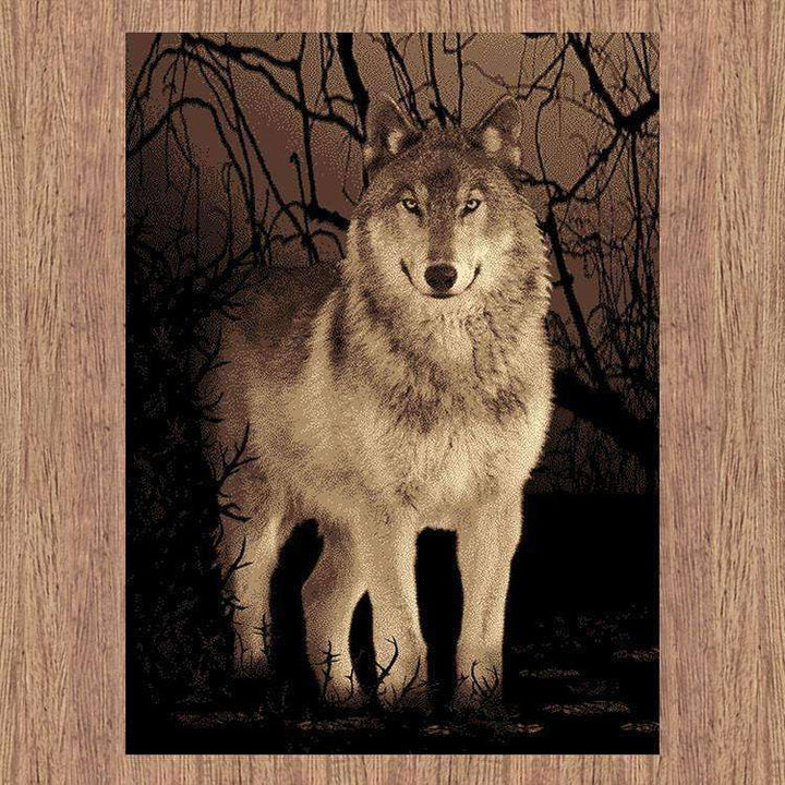 Swift Wolf Picture Modern Brown Rug, [cheapest rugs online], [au rugs], [rugs australia]